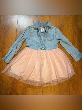 🍃3/$30 OshKosh B'gosh Chambray Top with Light Pink Tulle Skirt